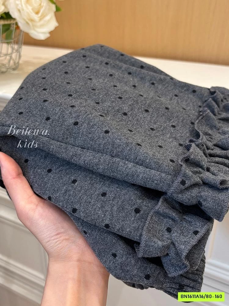 QUẦN NỈ SUÔNG CHẤM BI VIỀN BÈO