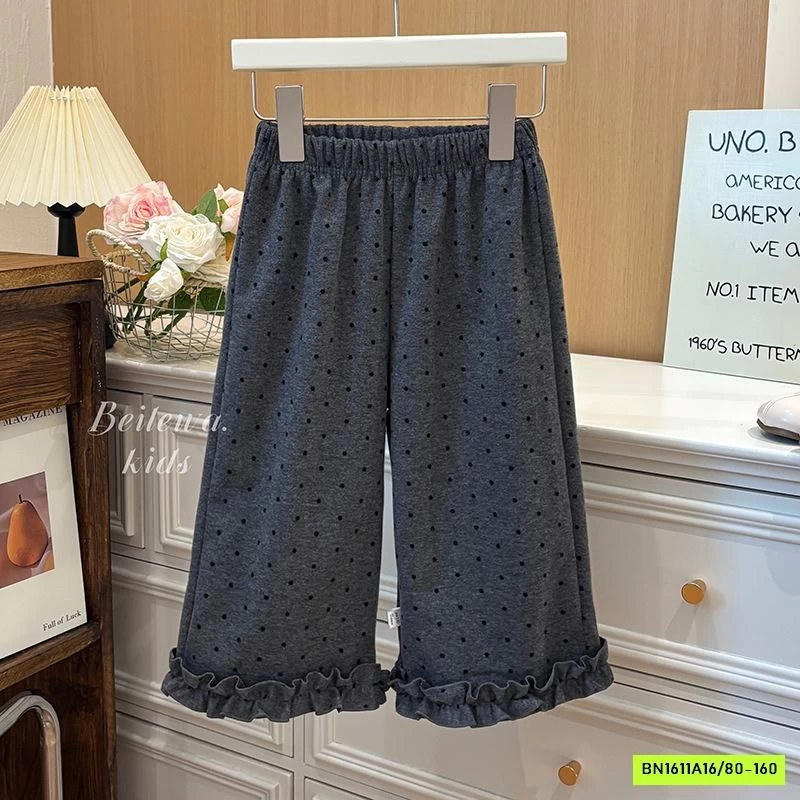 QUẦN NỈ SUÔNG CHẤM BI VIỀN BÈO