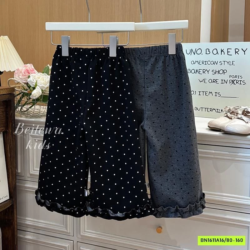 QUẦN NỈ SUÔNG CHẤM BI VIỀN BÈO