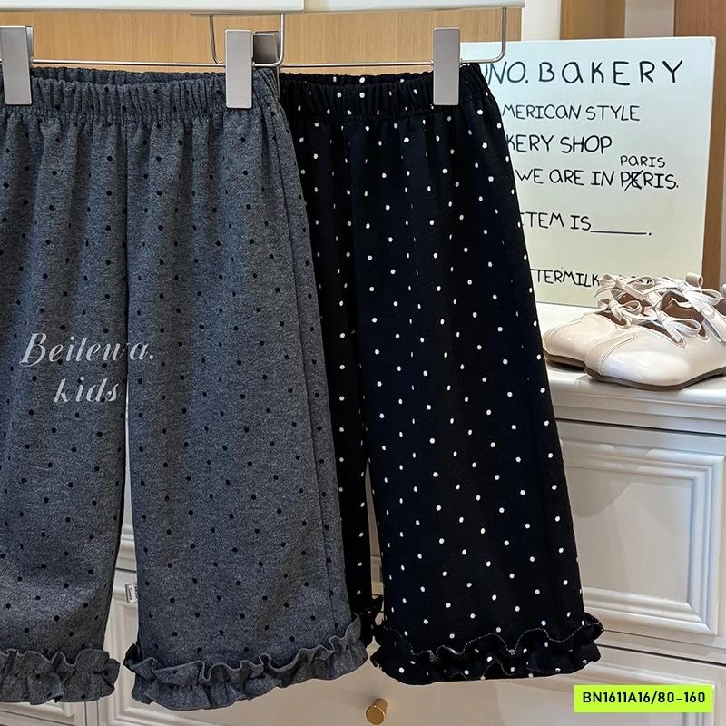 QUẦN NỈ SUÔNG CHẤM BI VIỀN BÈO