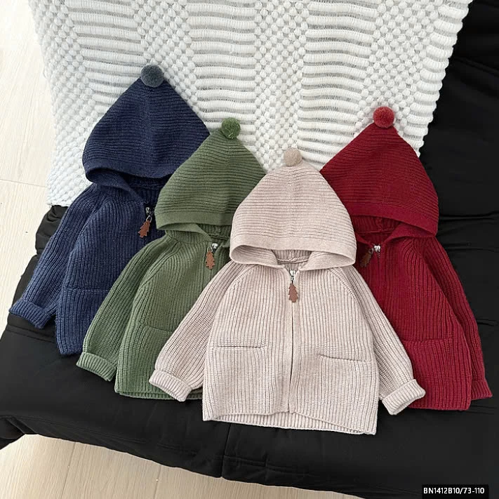 ÁO HOODIE LEN DỆT KÉO KHÓA SZ NHÍ