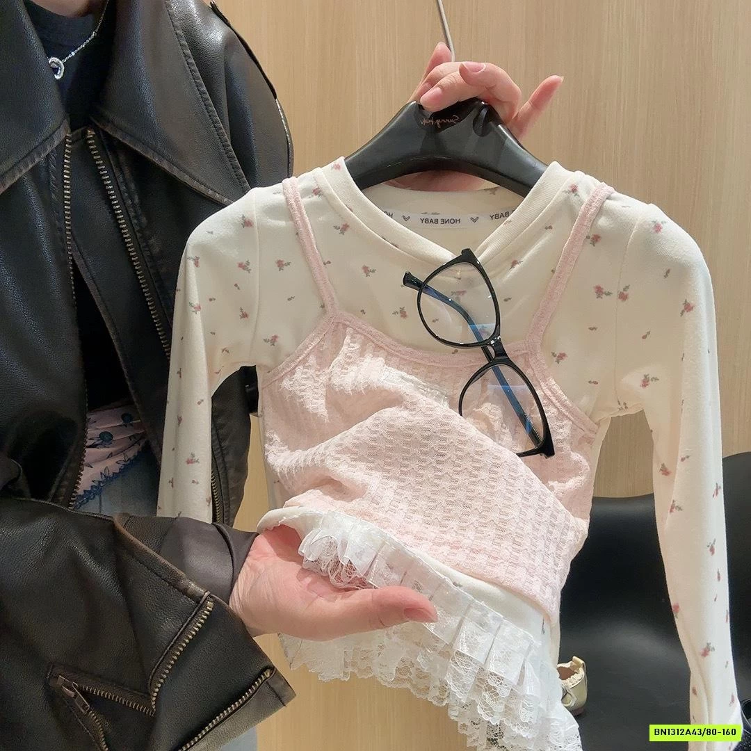 ÁO NỈ HOA NHÍ GIẢ 2 LỚP