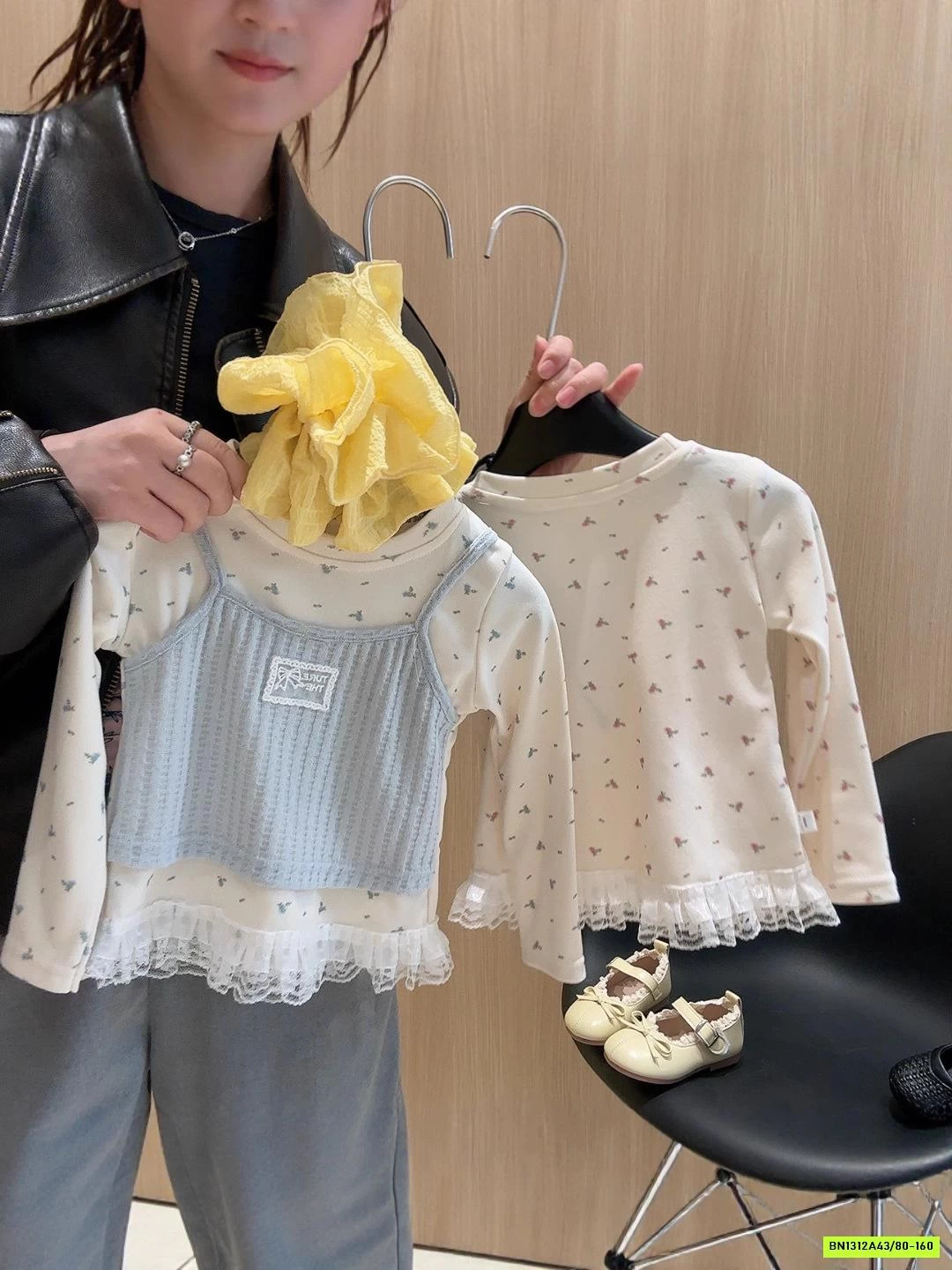 ÁO NỈ HOA NHÍ GIẢ 2 LỚP