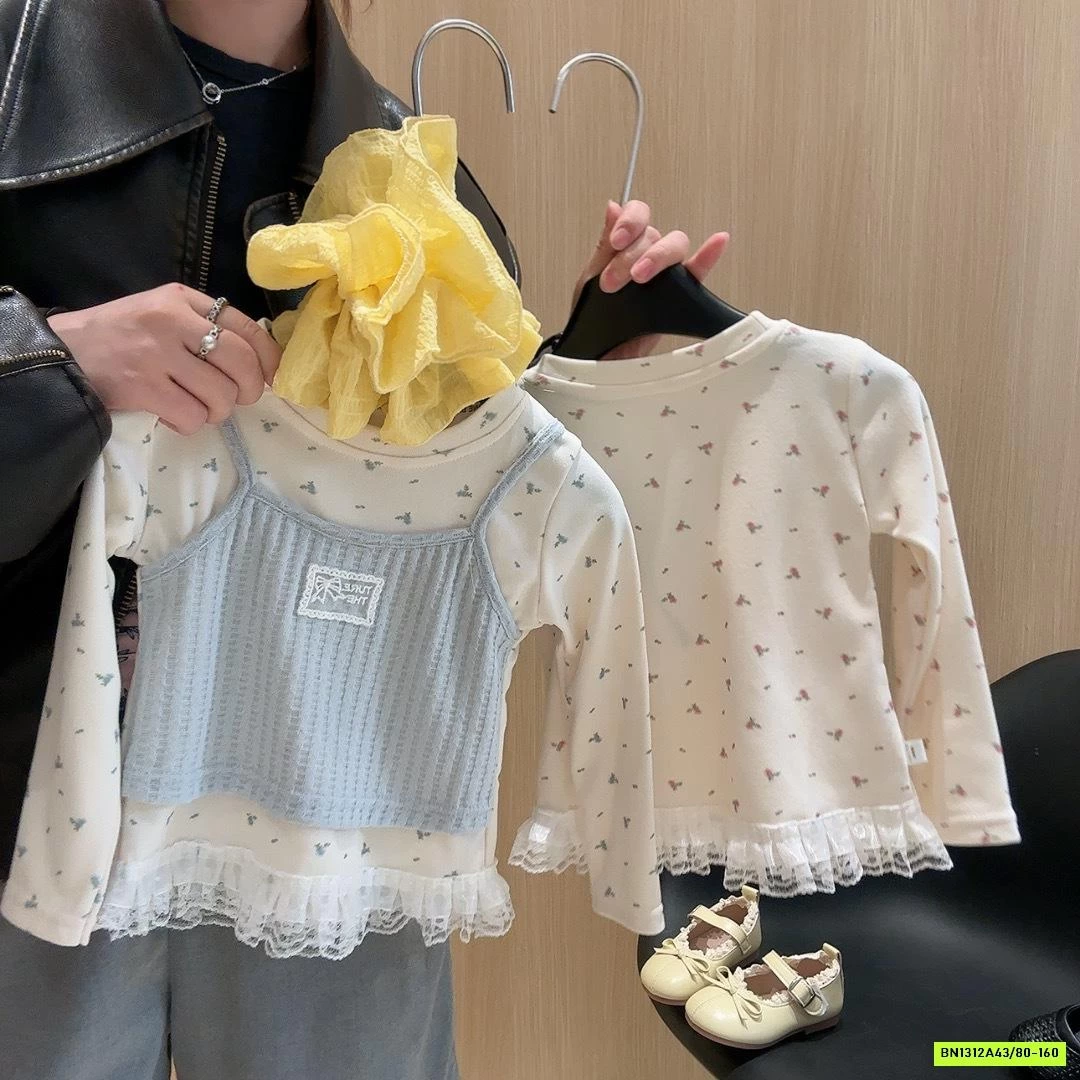 ÁO NỈ HOA NHÍ GIẢ 2 LỚP