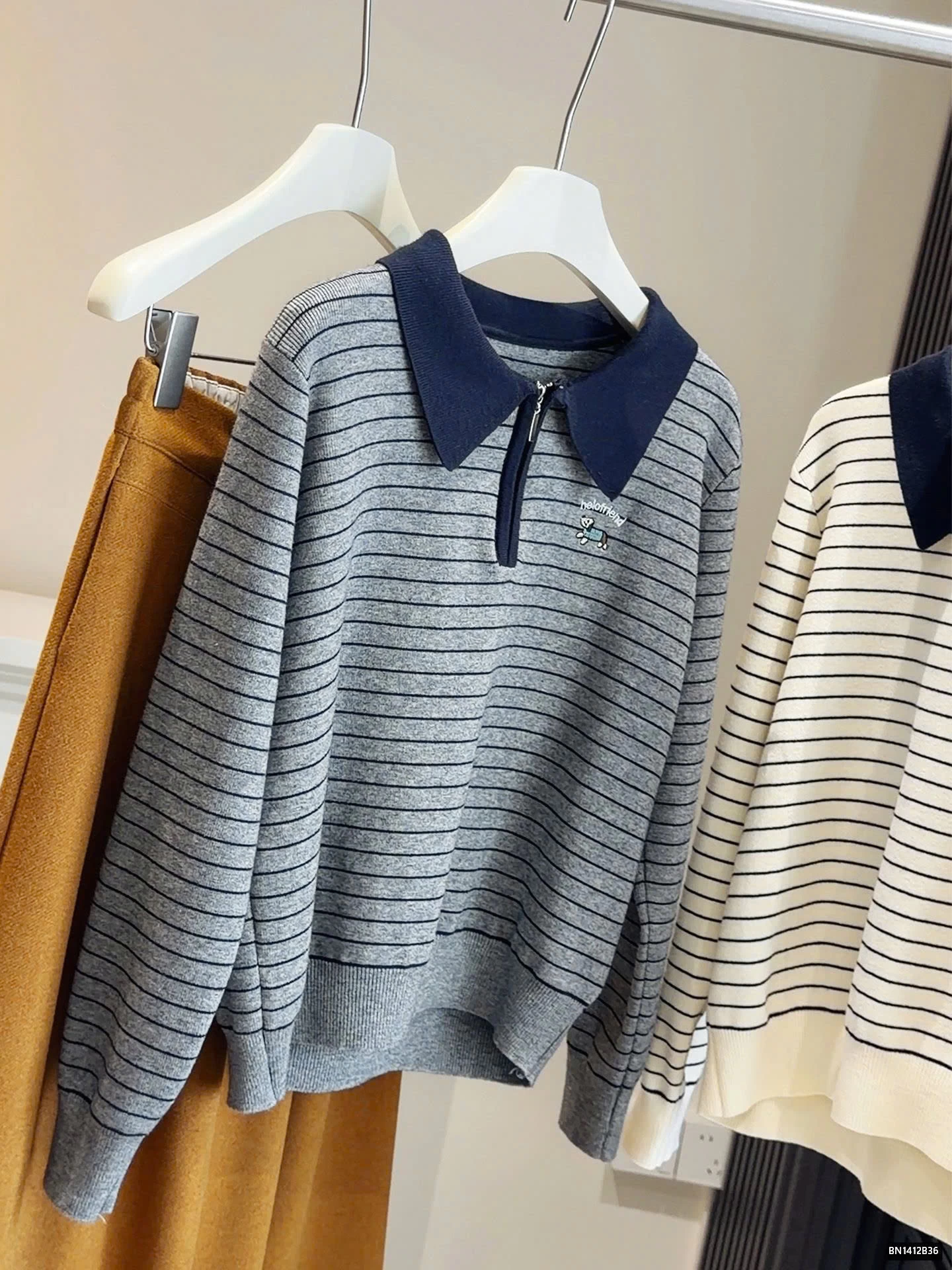 ÁO LEN KẺ CỔ POLO