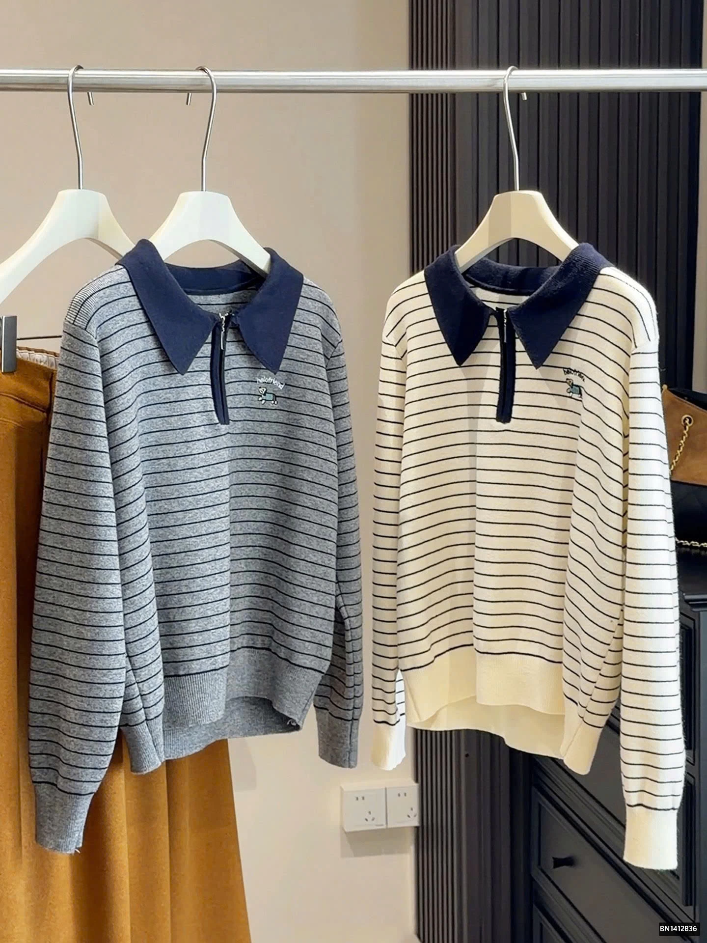 ÁO LEN KẺ CỔ POLO