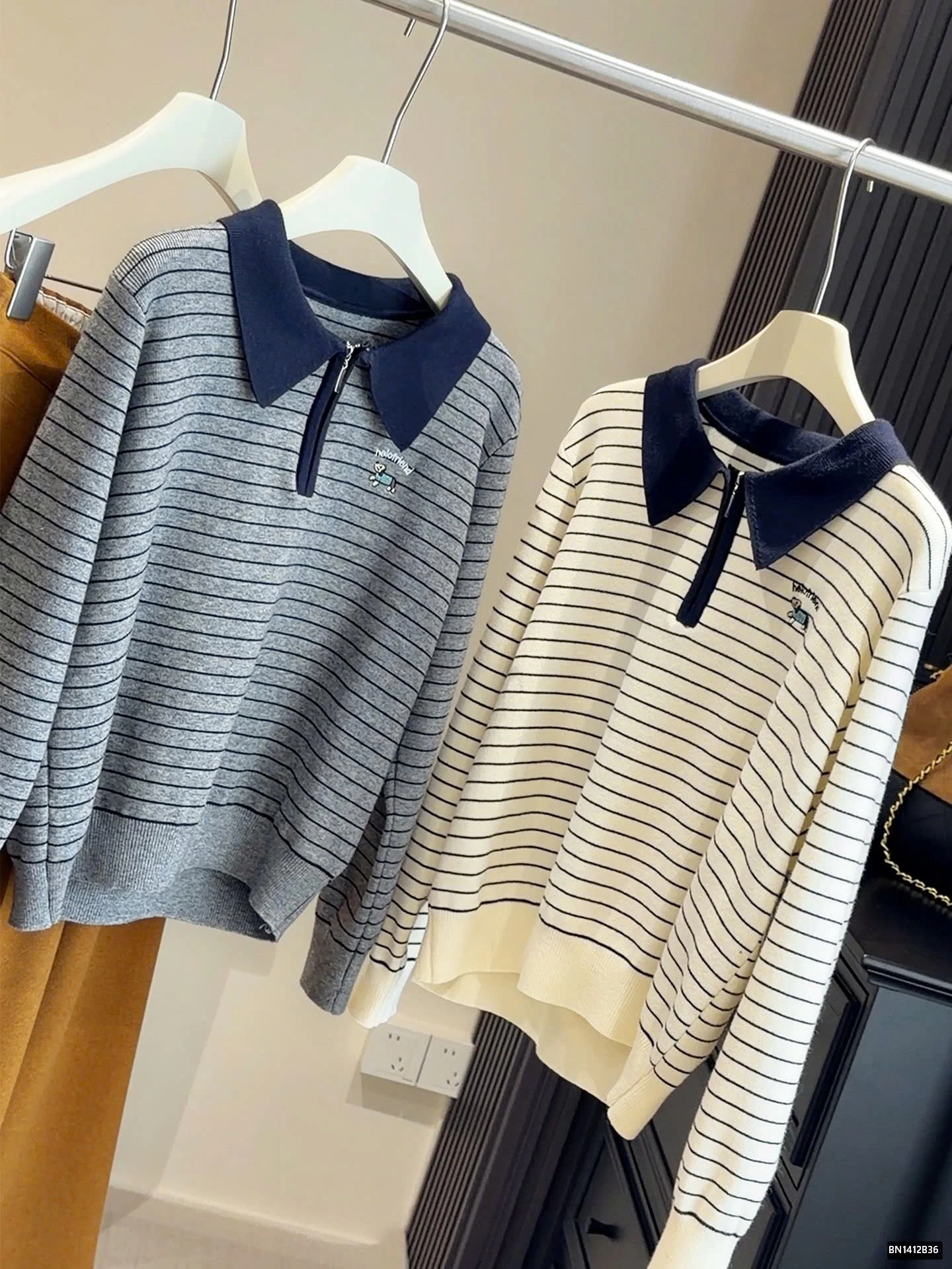 ÁO LEN KẺ CỔ POLO