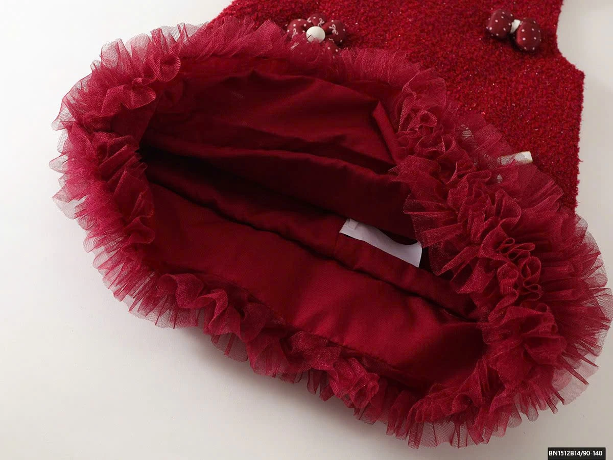 ĐẦM ĐỎ SÁT NÁCH GẮN HOA MẶC TẾT PREMIUM