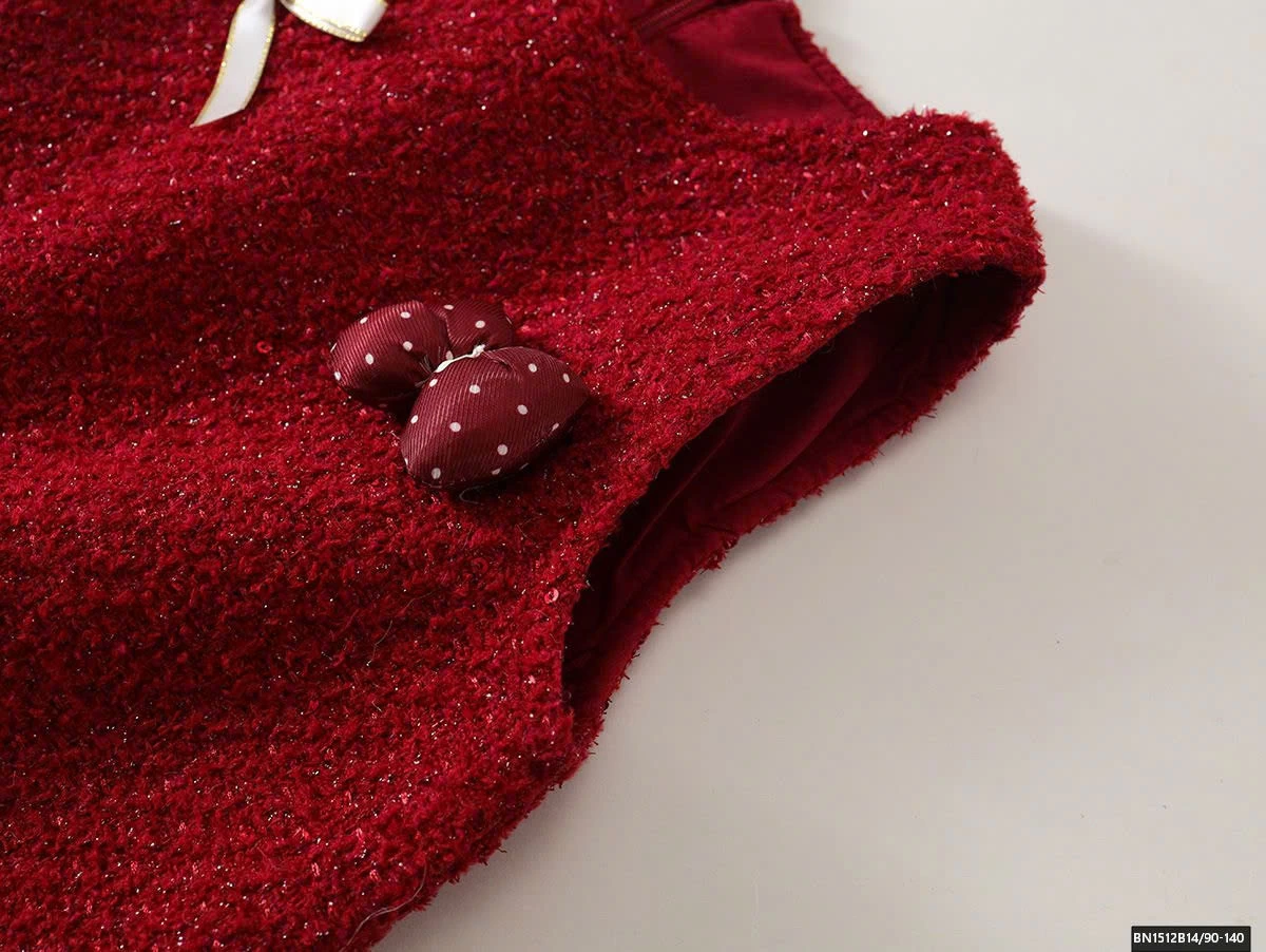 ĐẦM ĐỎ SÁT NÁCH GẮN HOA MẶC TẾT PREMIUM