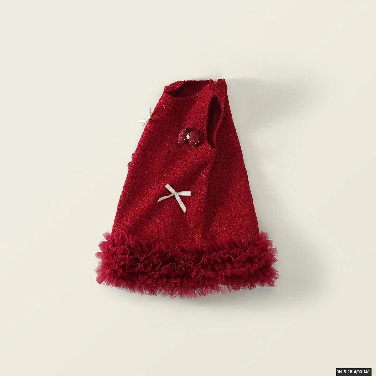 ĐẦM ĐỎ SÁT NÁCH GẮN HOA MẶC TẾT PREMIUM