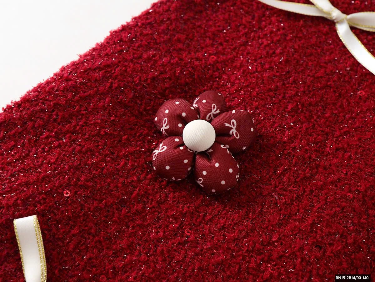 ĐẦM ĐỎ SÁT NÁCH GẮN HOA MẶC TẾT PREMIUM