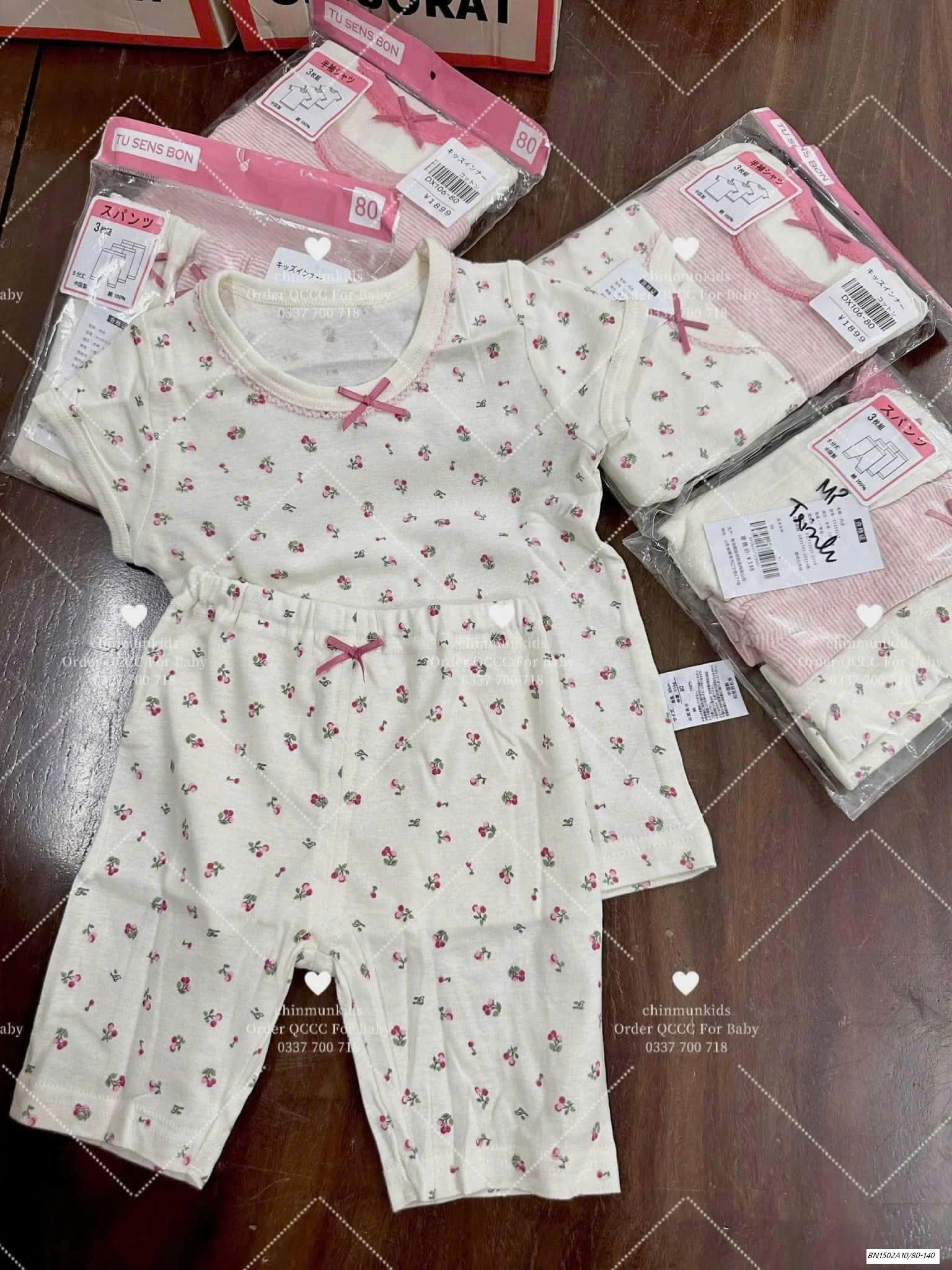 SÉT 3 ÁO/3 QUẦN COTTON GIẤY