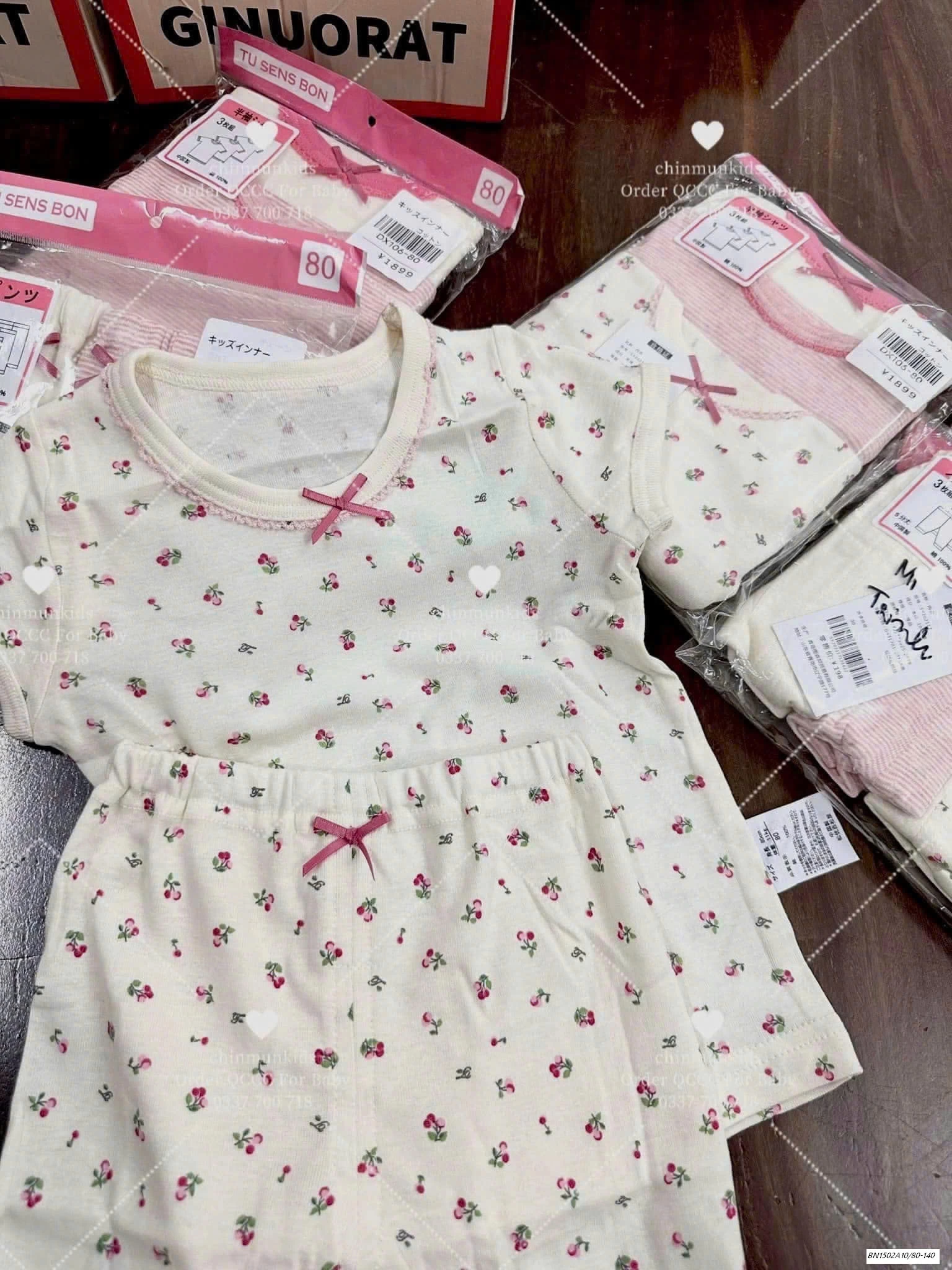 SÉT 3 ÁO/3 QUẦN COTTON GIẤY