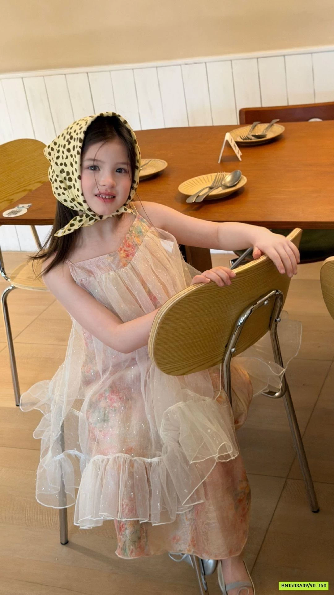 ĐẦM VOAN HOA 2 DÂY BLING