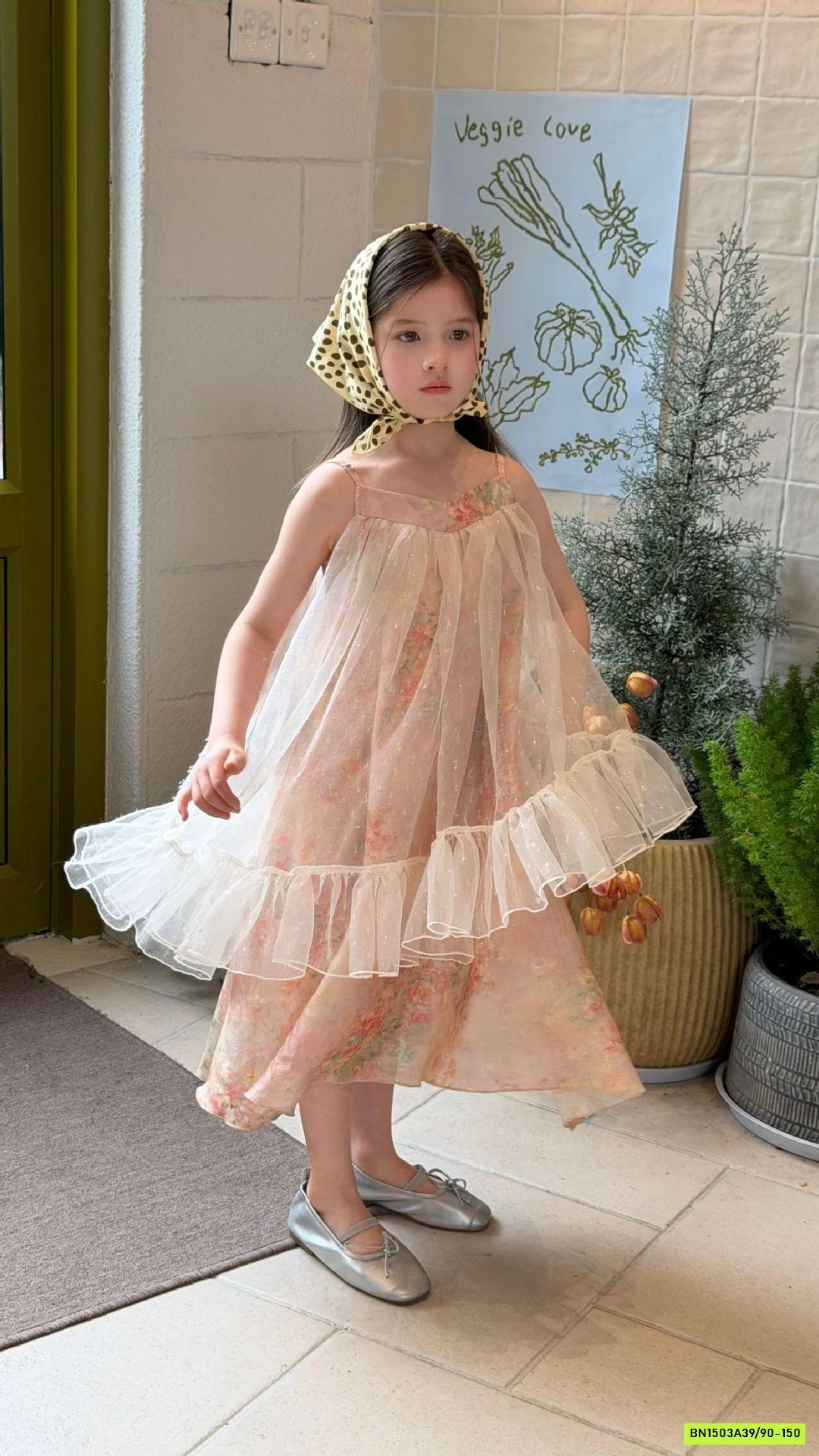 ĐẦM VOAN HOA 2 DÂY BLING