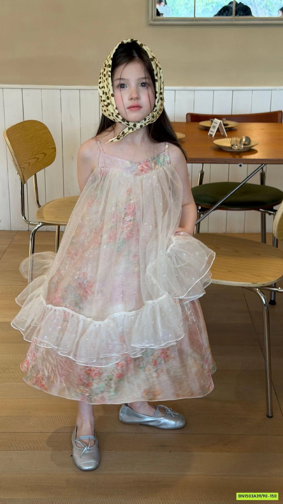 ĐẦM VOAN HOA 2 DÂY BLING