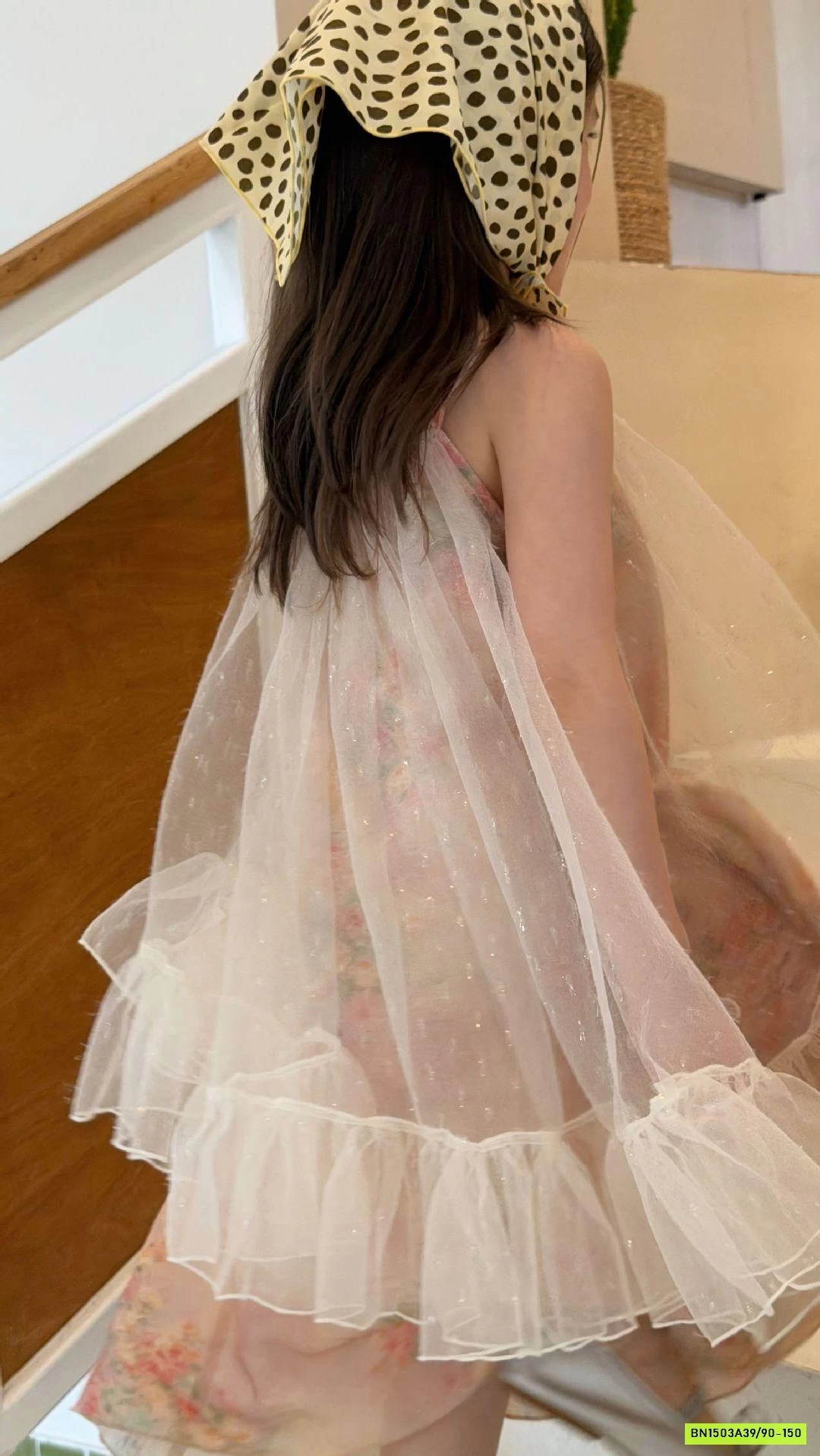 ĐẦM VOAN HOA 2 DÂY BLING