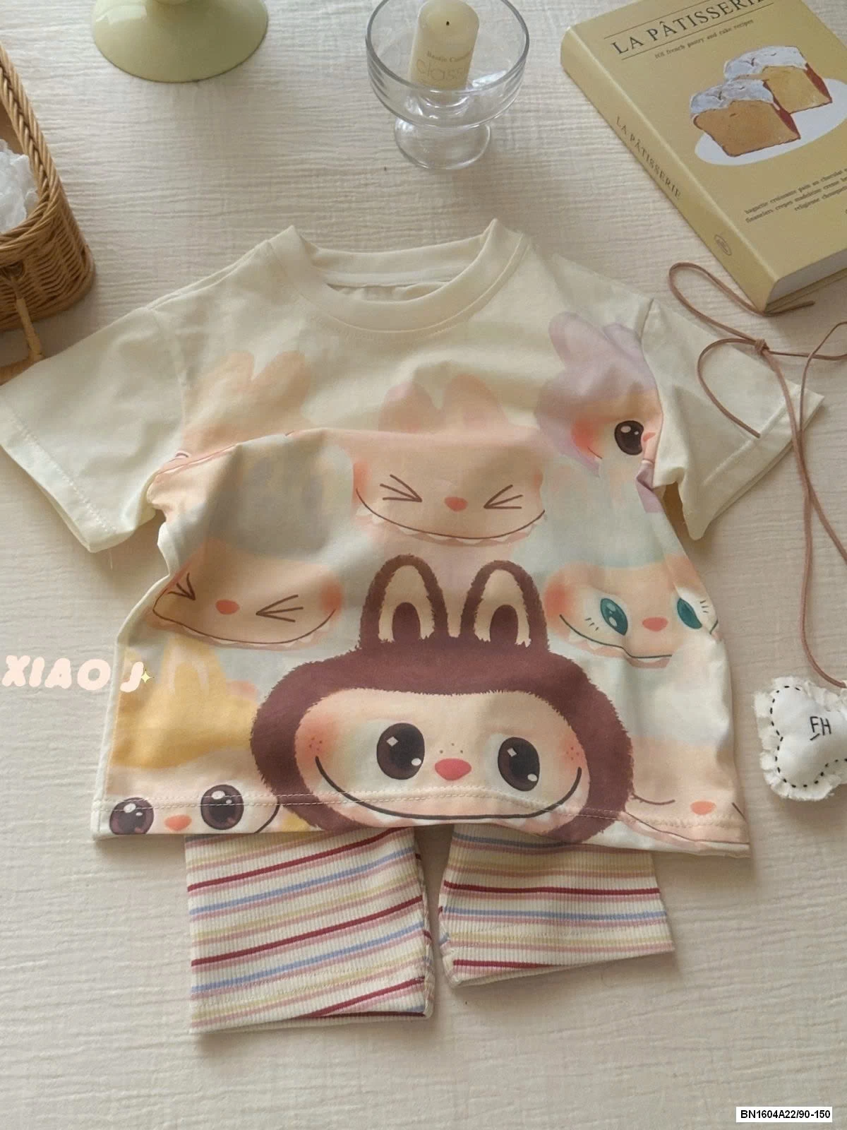 ÁO THUN LABUBU MIX LEGGING KẺ