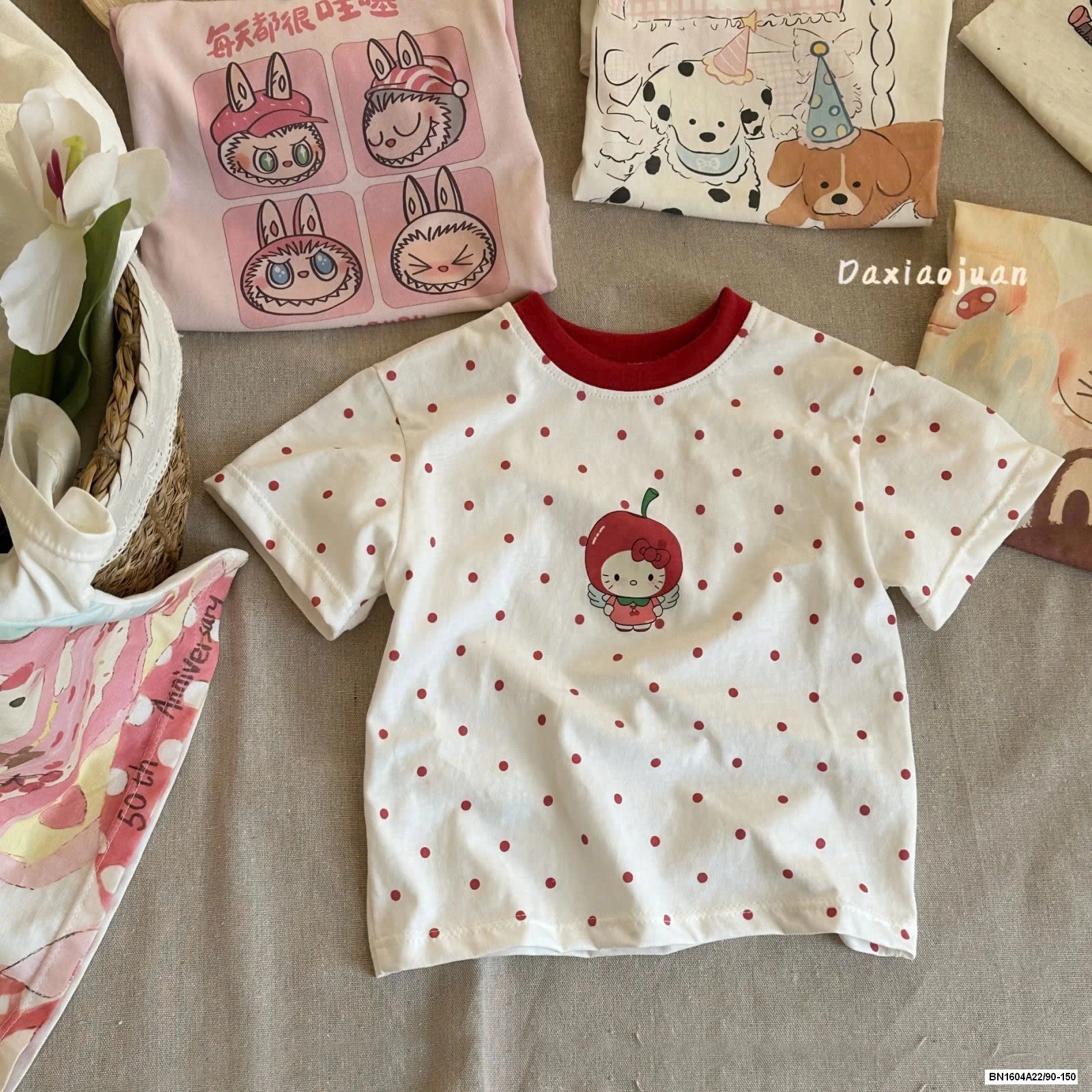 ÁO THUN LABUBU MIX LEGGING KẺ