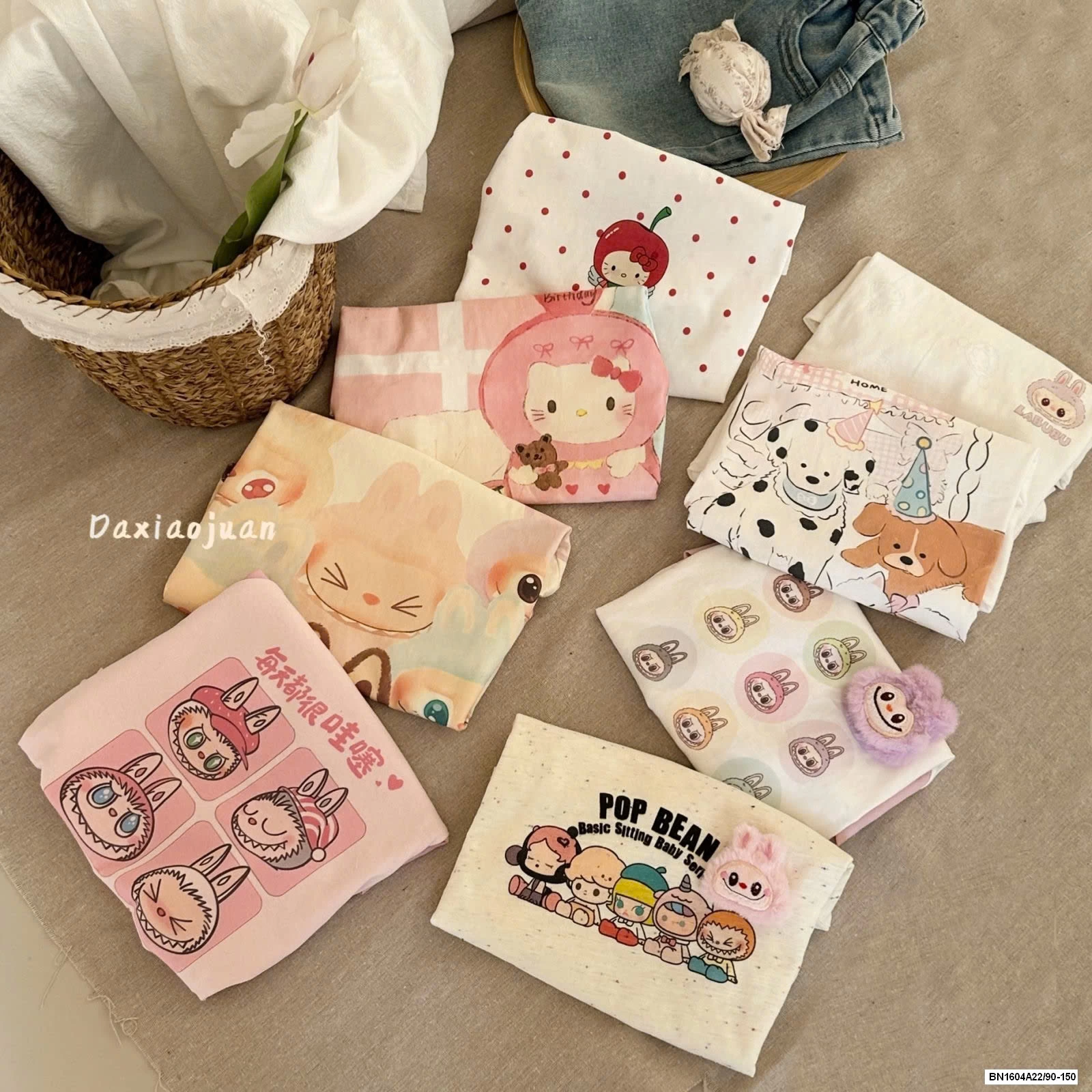 ÁO THUN LABUBU MIX LEGGING KẺ