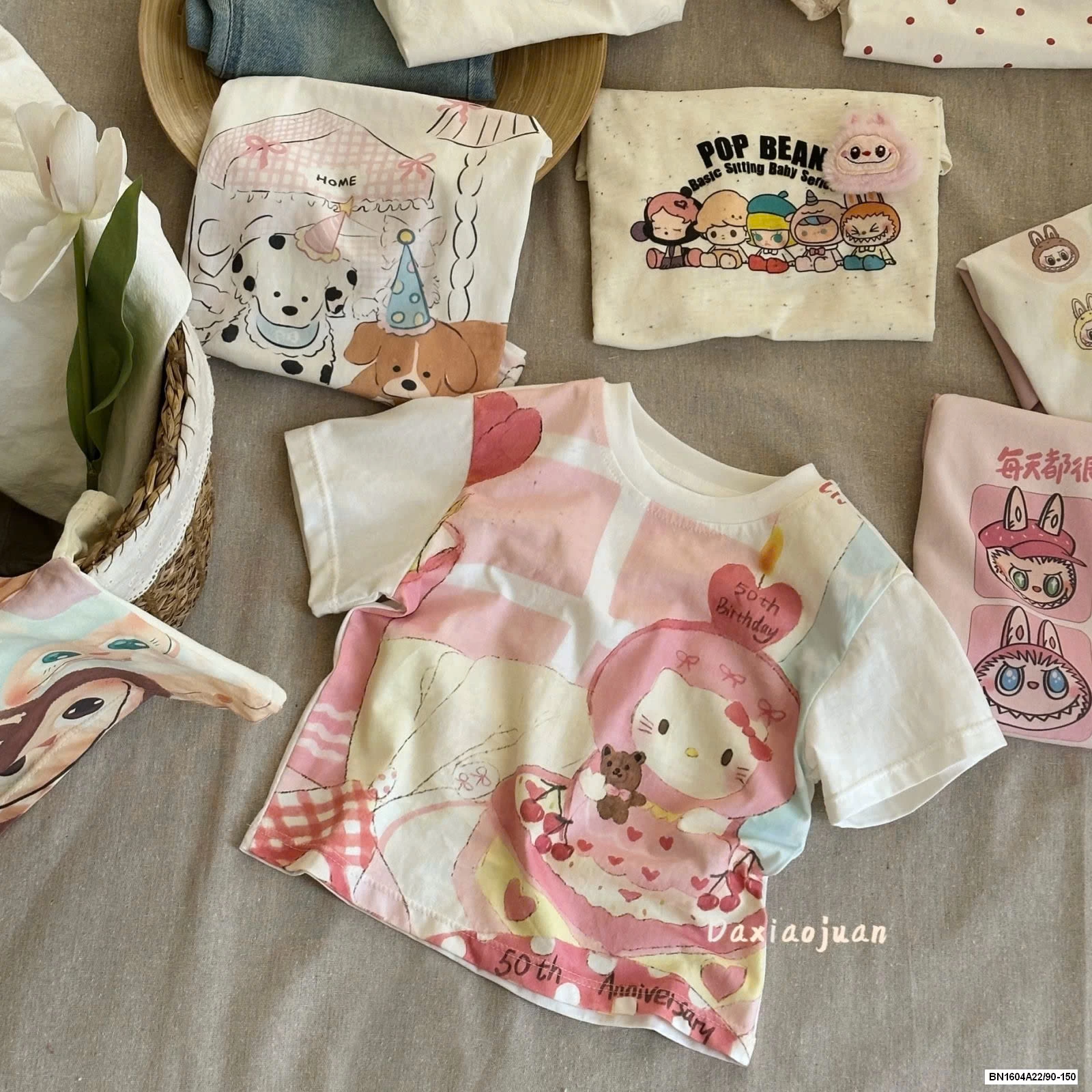 ÁO THUN LABUBU MIX LEGGING KẺ