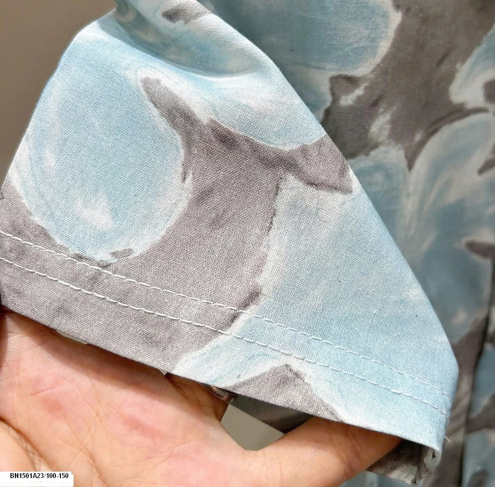 SÉT SƠ MI CỘC TAY HOA LÁ ĐI BIỂN