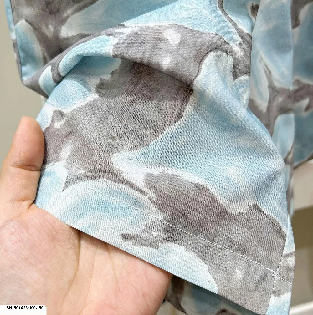 SÉT SƠ MI CỘC TAY HOA LÁ ĐI BIỂN