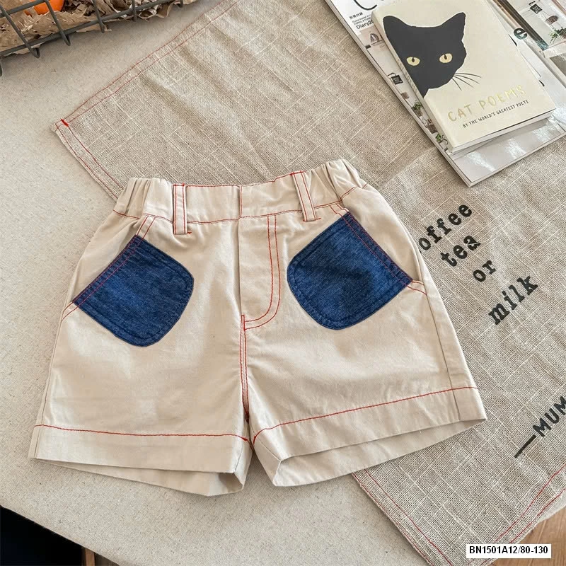 SHORT THÔ PHỐI MÀU TÚI ADBABY