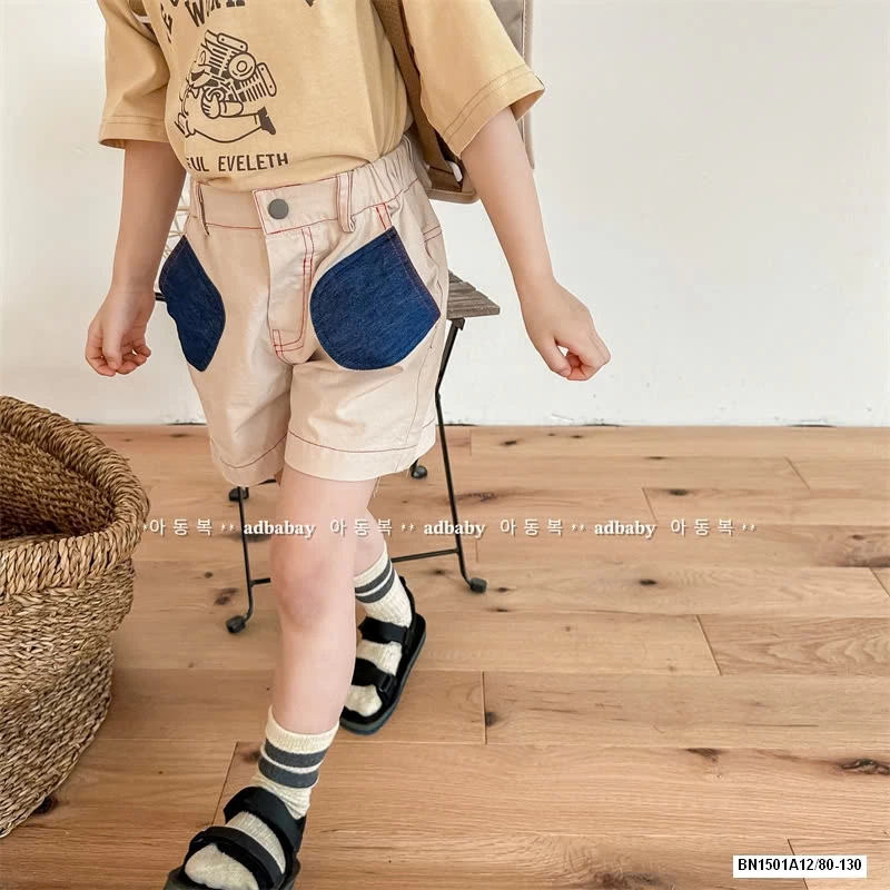 SHORT THÔ PHỐI MÀU TÚI ADBABY
