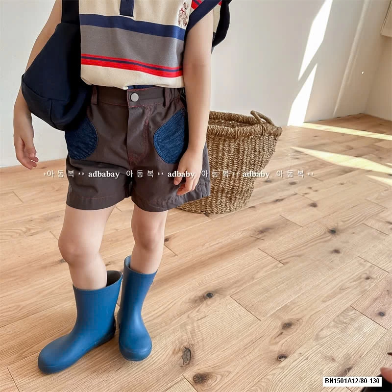 SHORT THÔ PHỐI MÀU TÚI ADBABY