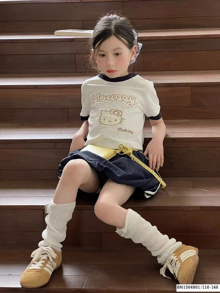 SÉT ÁO THUN KITTY QUẦN BÍ XANH THAN