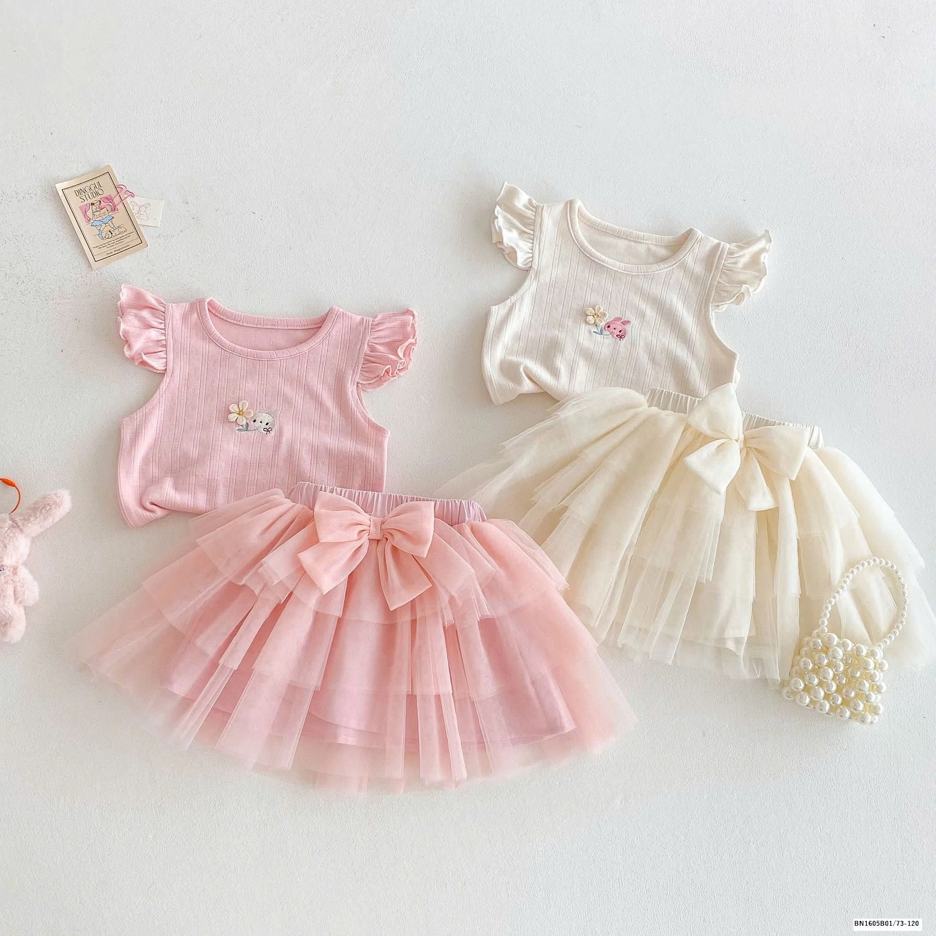 SET ÁO SÁT NÁCH MIX CHÂN VÁY VOAN NƠ