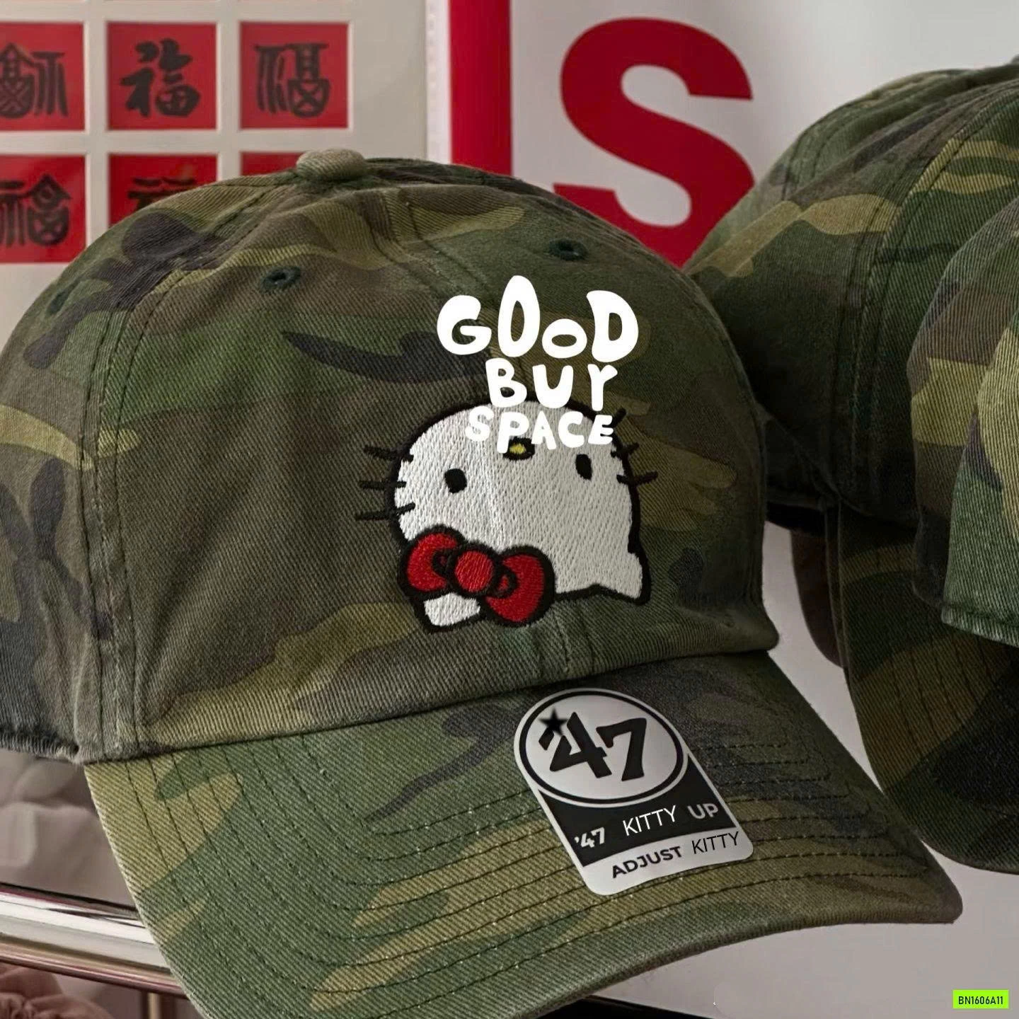 MŨ KẾT RẰN RI THÊU KITTY