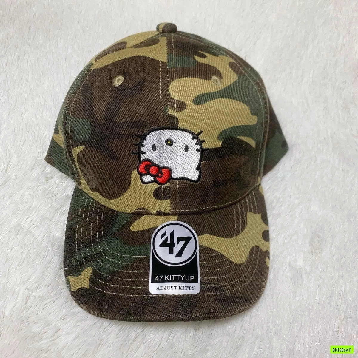 MŨ KẾT RẰN RI THÊU KITTY