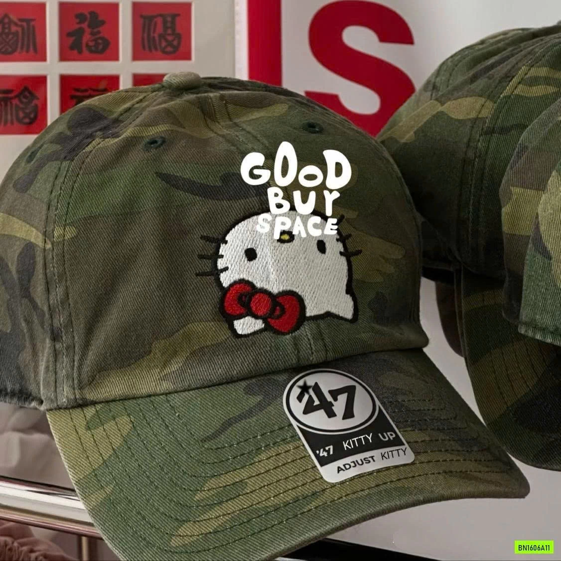 MŨ KẾT RẰN RI THÊU KITTY