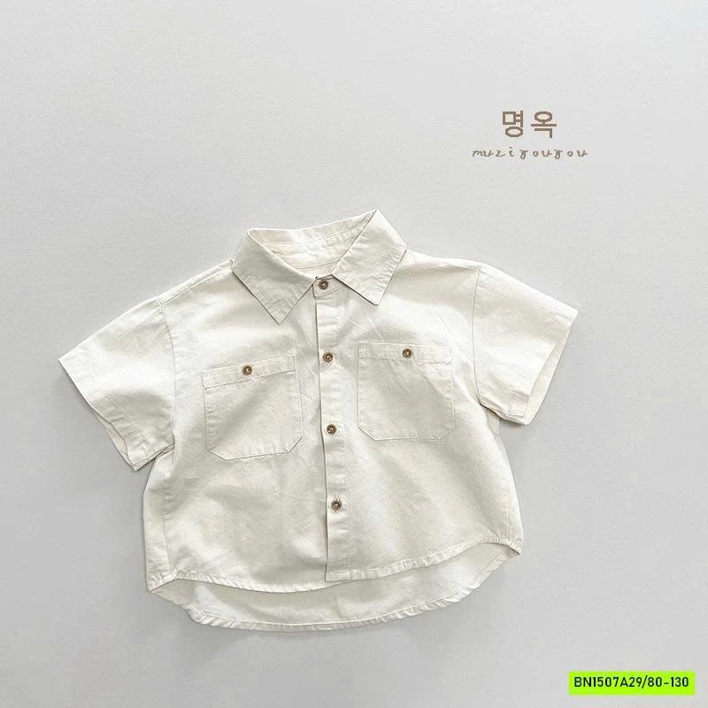 SƠ MI NGẮN TAY TÚI NGỰC KOREA