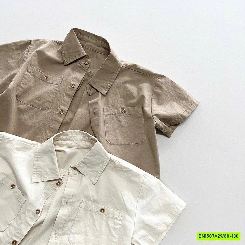 SƠ MI NGẮN TAY TÚI NGỰC KOREA