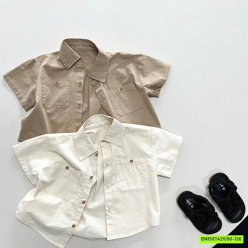 SƠ MI NGẮN TAY TÚI NGỰC KOREA