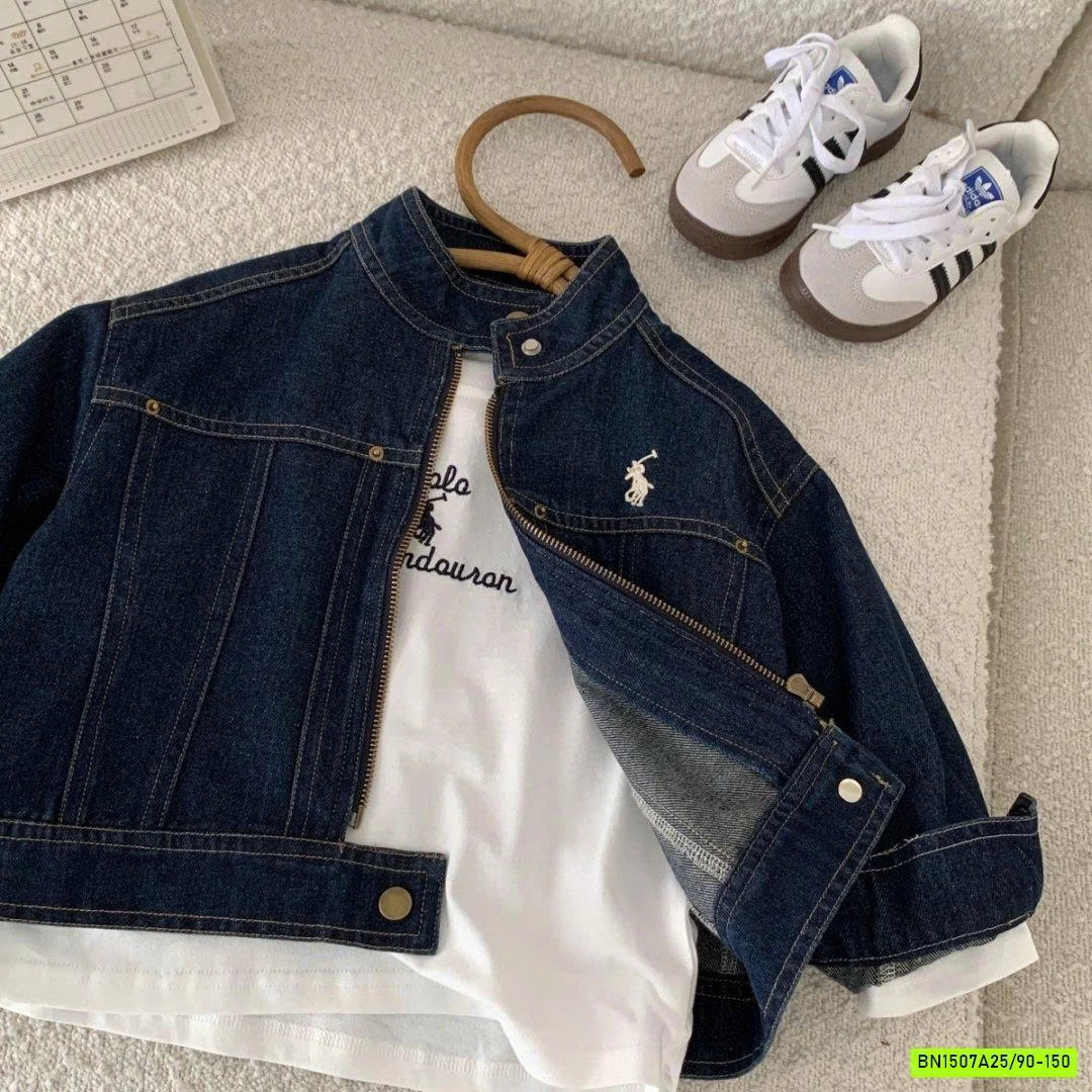 KHOÁC JEANS LOGO NGỰA CỔ TRỤ