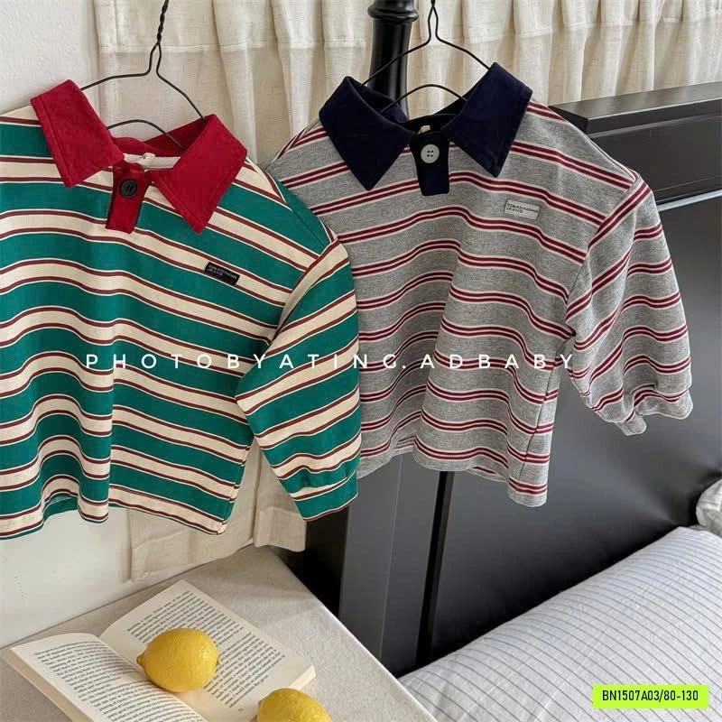 THUN KẺ POLO DÀI TAY ADBABY