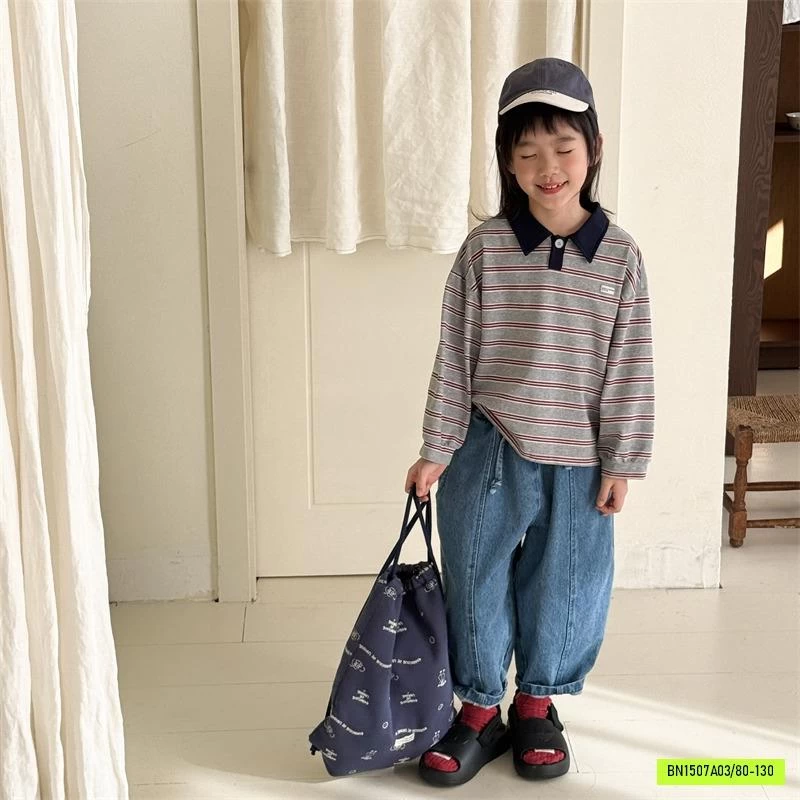 THUN KẺ POLO DÀI TAY ADBABY