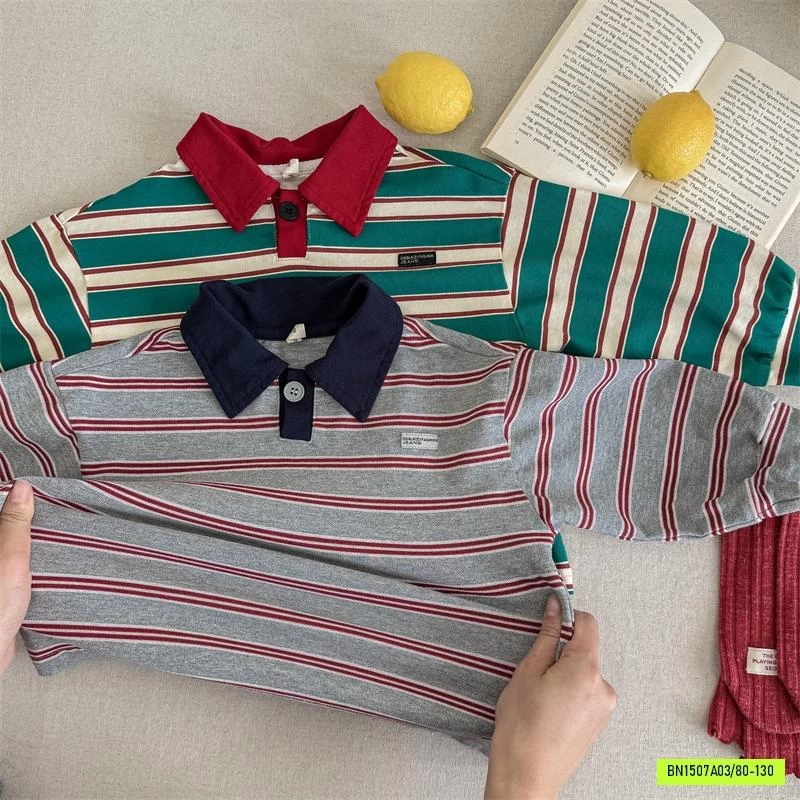 THUN KẺ POLO DÀI TAY ADBABY