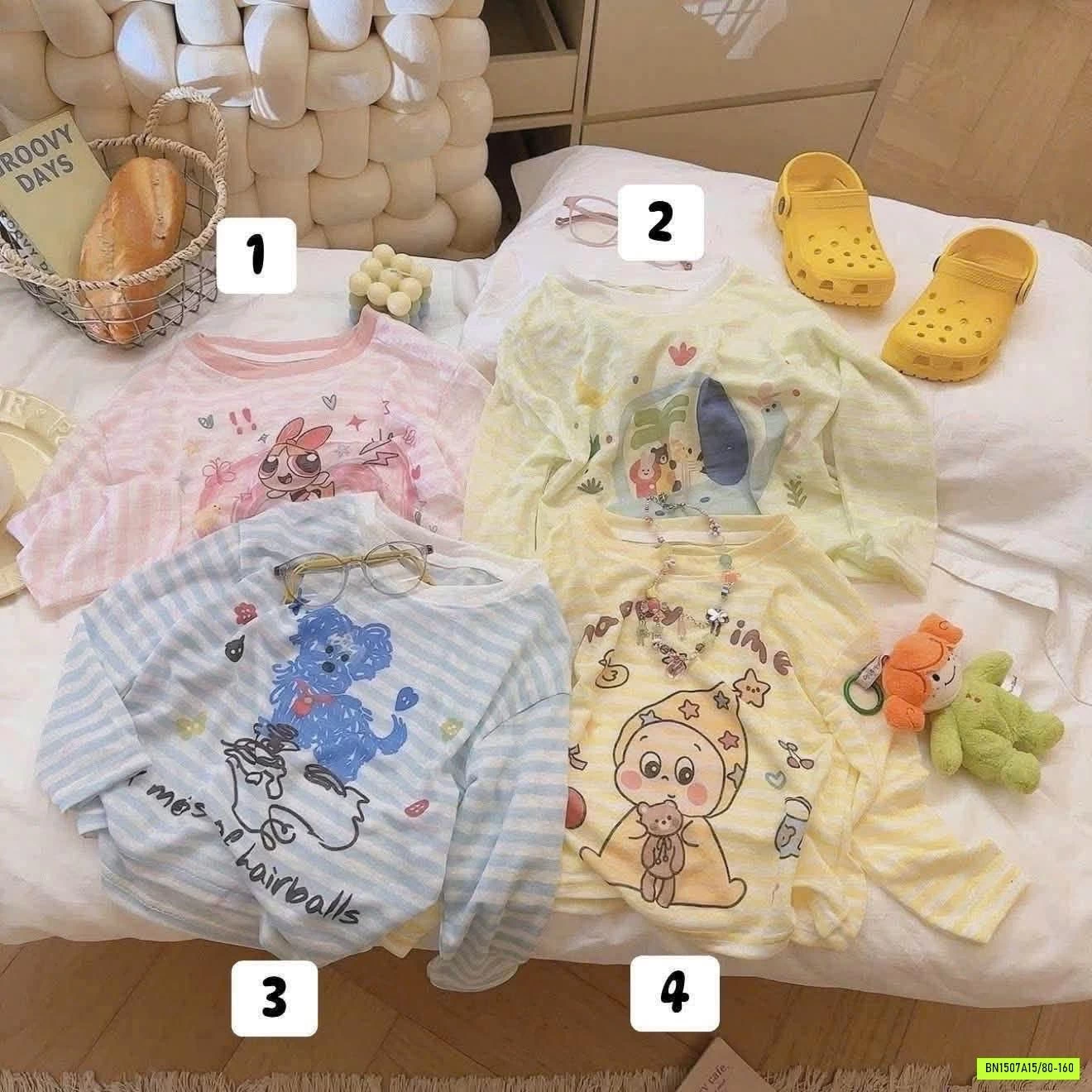 BAGGY MIX ÁO THUN GIẤY KẺ NGANG
