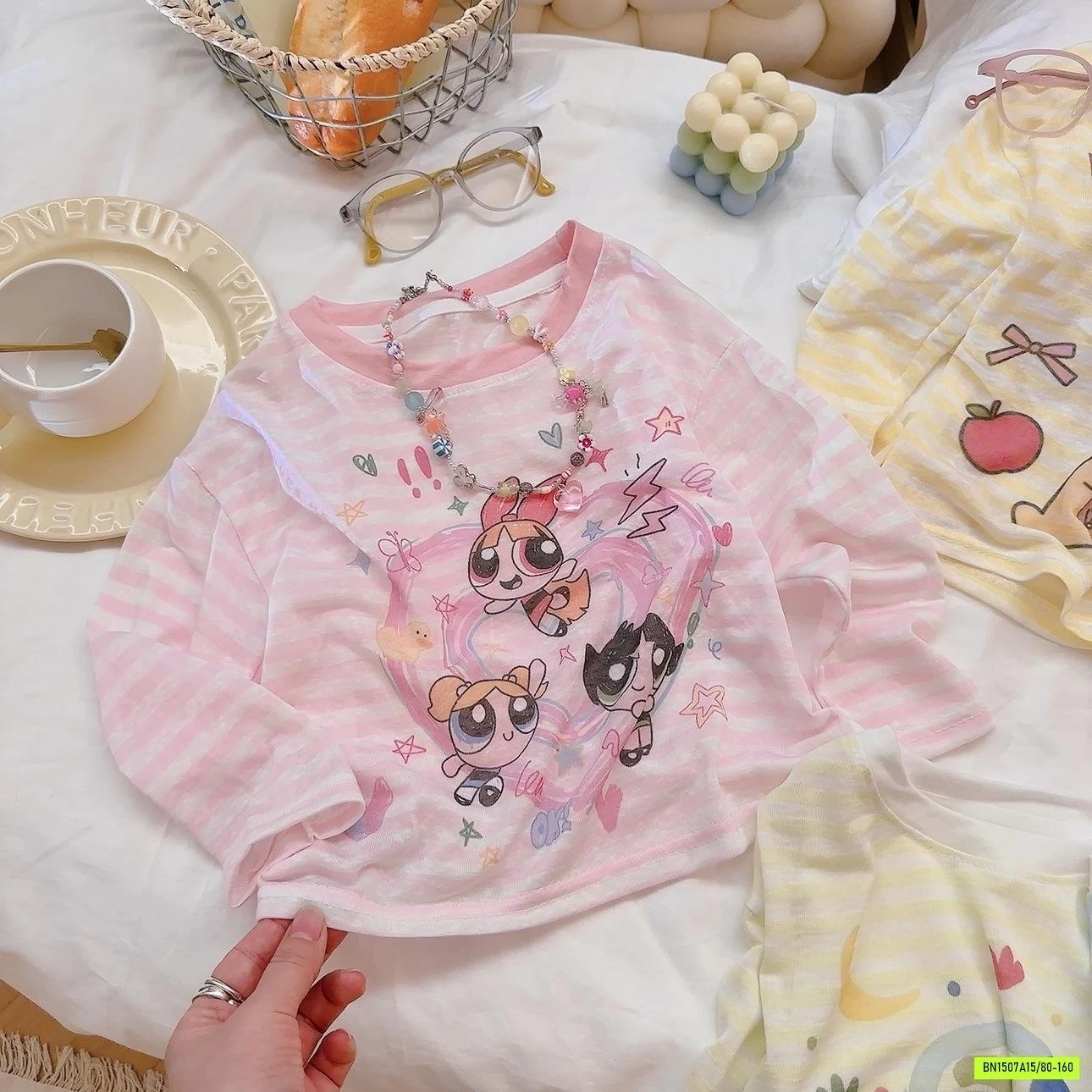 BAGGY MIX ÁO THUN GIẤY KẺ NGANG