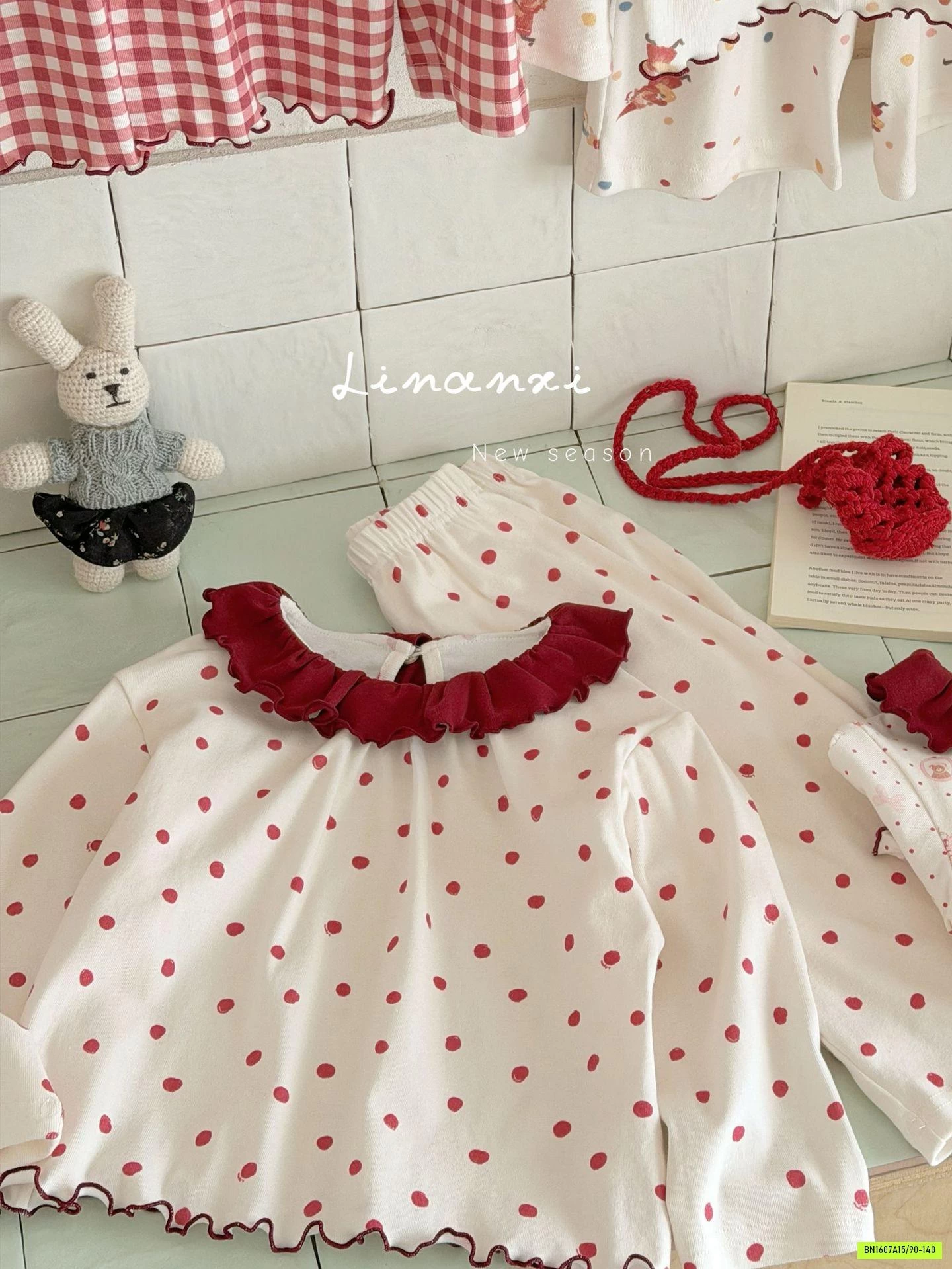 BỘ COTTON LINANXI CỔ BÈO DỄ THƯƠNG