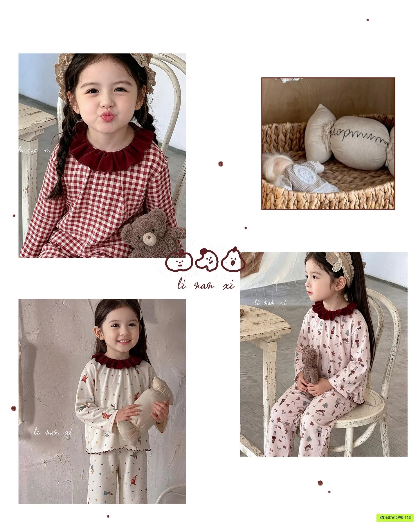 BỘ COTTON LINANXI CỔ BÈO DỄ THƯƠNG