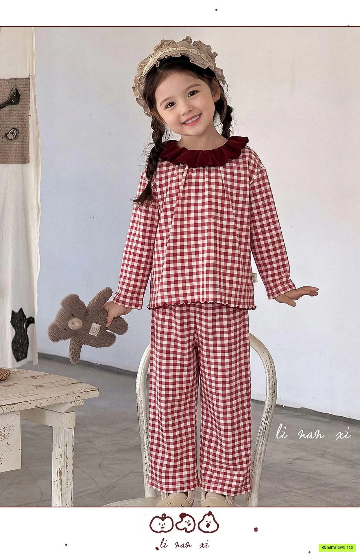 BỘ COTTON LINANXI CỔ BÈO DỄ THƯƠNG