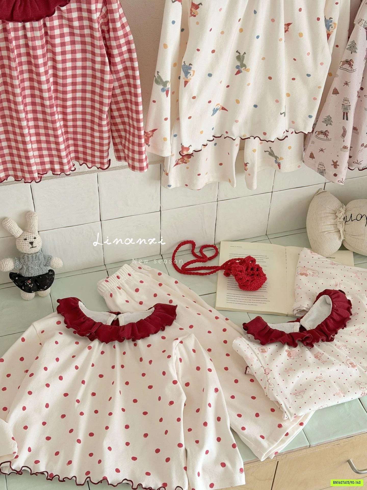 BỘ COTTON LINANXI CỔ BÈO DỄ THƯƠNG