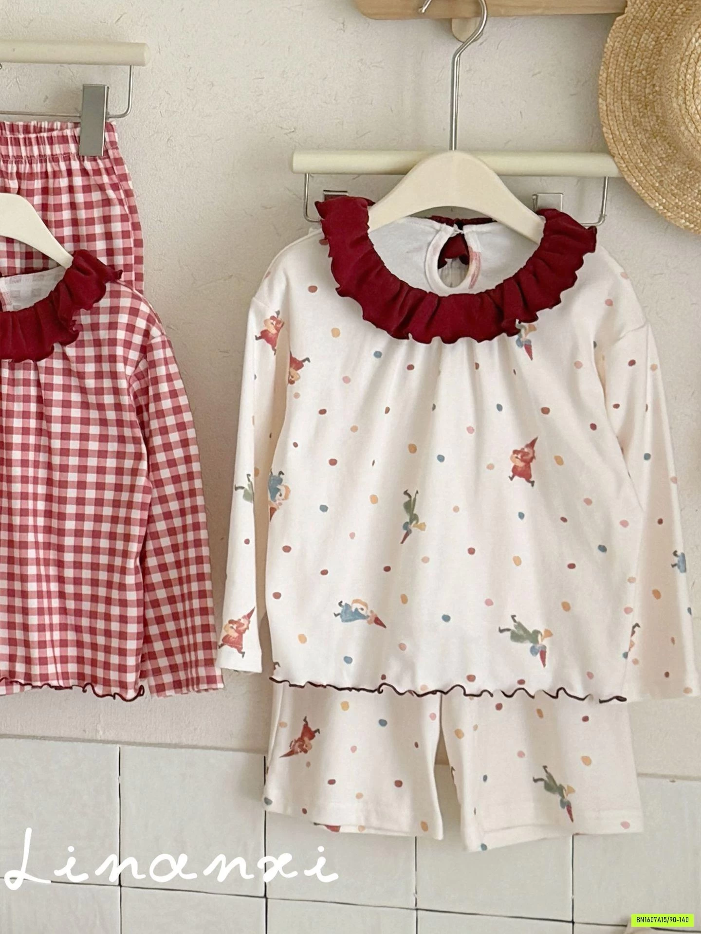 BỘ COTTON LINANXI CỔ BÈO DỄ THƯƠNG
