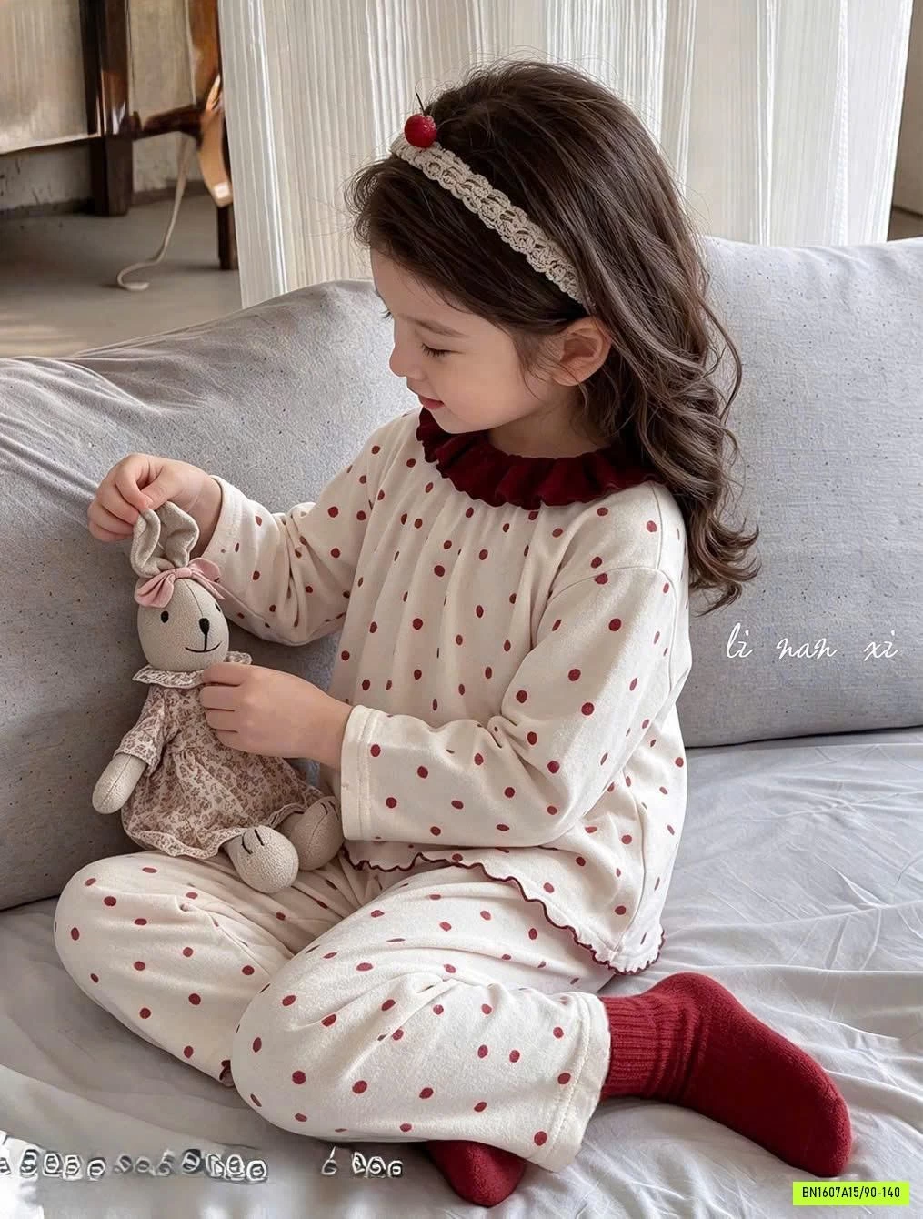 BỘ COTTON LINANXI CỔ BÈO DỄ THƯƠNG